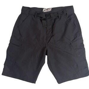 Plugg Men's Black Cargo Shorts‎ Size 36 with Belt